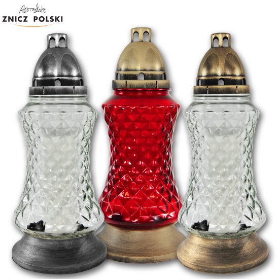 Z316 - wysoki klasyczny kryształowy znicz szklany