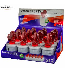 EL180 SERCE DISPLAY - zestaw wodoodpornych wkładów LED w kształcie serca