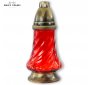 F111 czerwony - tradycyjny mały znicz szklany na parafinowy wkład wymienny