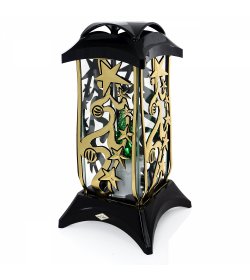 Znicz bożonarodzeniowy KOLUMNA GWIAZDA czarno-złoty