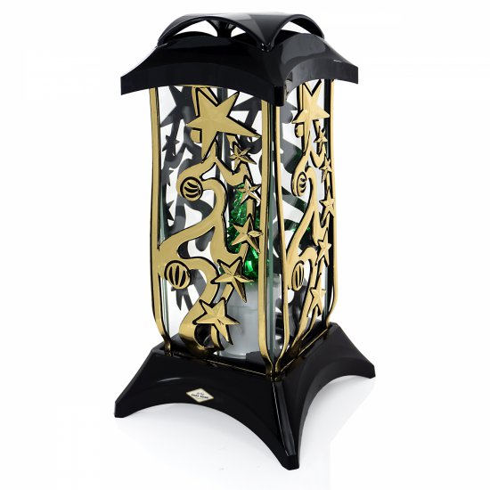 Znicz bożonarodzeniowy KOLUMNA GWIAZDA czarno-złoty