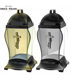 Znicz lampion GLASS AMFORA KRZYŻ