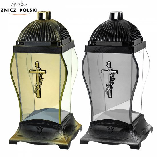 Znicz lampion GLASS AMFORA KRZYŻ