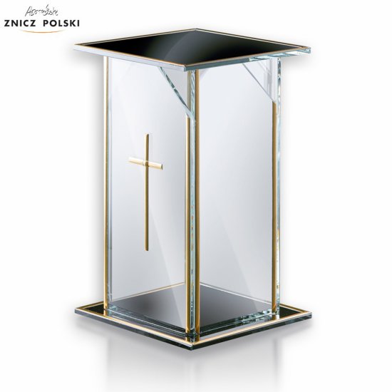 GLASS CK - wyjątkowa piękna szklana kapliczka z symbolem krzyża