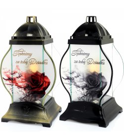 Znicz GLASS KULA RÓŻA DZIADKOWI