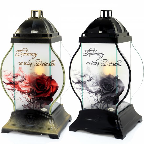 Znicz GLASS KULA RÓŻA DZIADKOWI