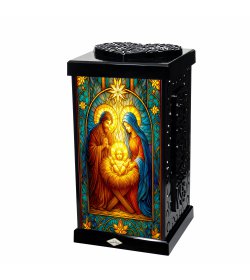 Znicz bożonarodzeniowy GRACJA czarna WITRAŻ ŚW RODZINA