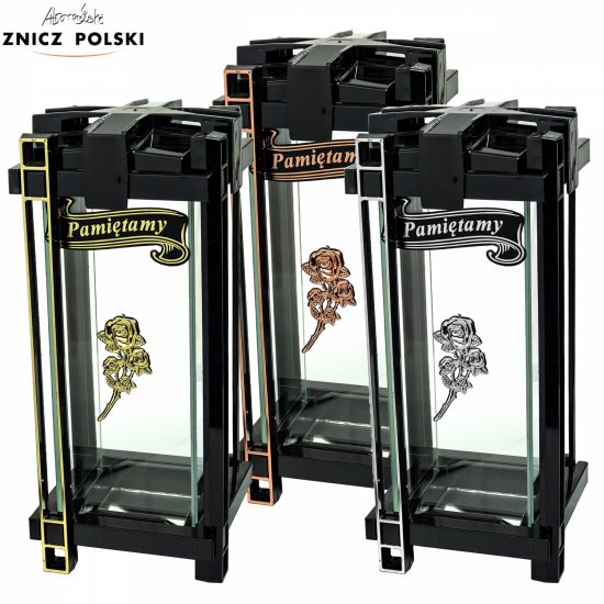 Znicz KWADRAT KOLUMNA RÓŻA PAMIĘTAMY