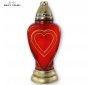 L1510 czerwony - prosty znicz szklany serce