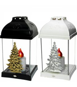 Znicz bożonarodzeniowy LAMPION KWADRAT KLASYK CHOINKA  +  LED