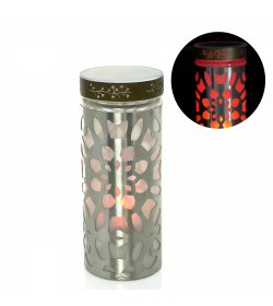 Znicz LATARENKA SOLAR  METAL SATYNA czerwony led