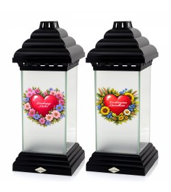 Znicz LS2 D SERCE KWIATY BABCI / DZIADKOWI czarny