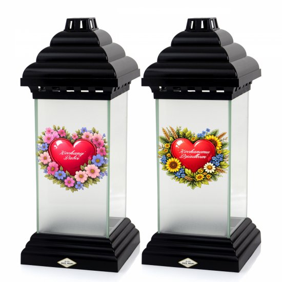 Znicz LS2 D SERCE KWIATY BABCI/DZIADKOWI czarny