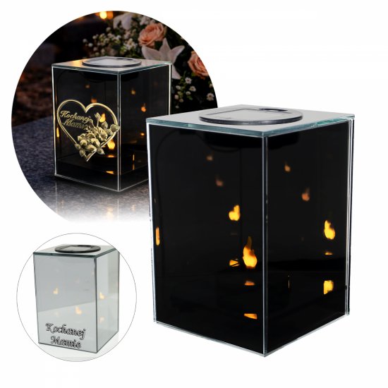 Znicz SOLARNY 3D LUSTRO (+ opcje z dedykacją)