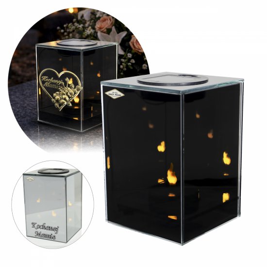 Znicz SOLARNY 3D LUSTRO (+ opcje z dedykacją)