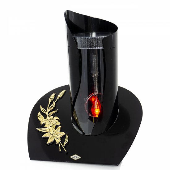 Znicz SOLAR PŁOMIEŃ DUŻY czarny LILIA złota
